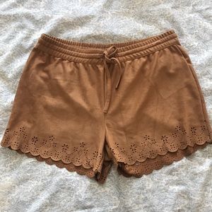 Garage faux suede shorts